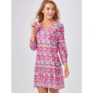Charlie Paige Women's Pink Abstract Tunic Dress Size L/XL 14-18